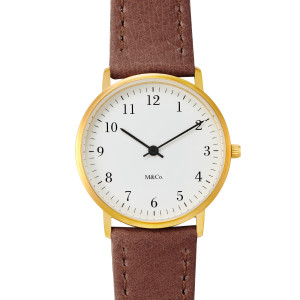 Projects Watch BODONI BRASS 33mm Brown Band - M&Co