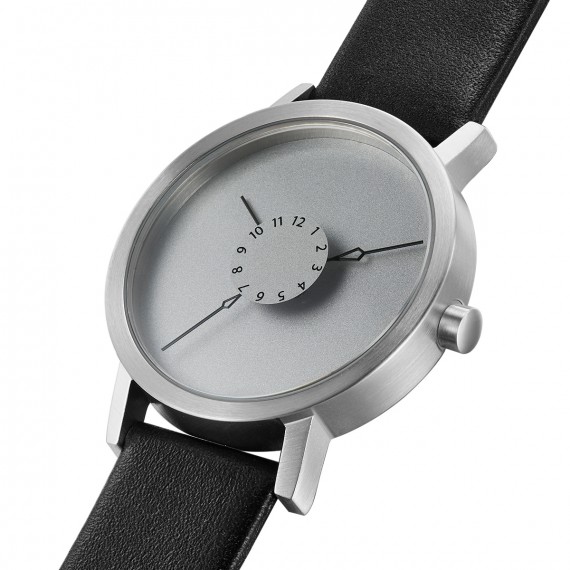 
									Projects Watch NADIR STEEL Black Leather Band 