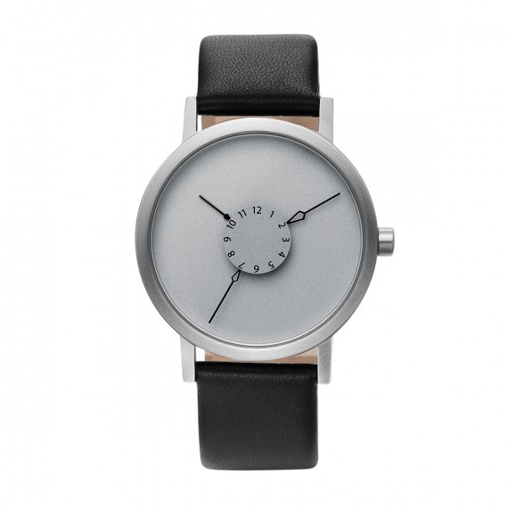 
									Projects Watch NADIR STEEL Black Leather Band 