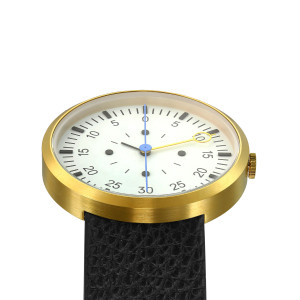 
									Optimef Watch Fărăzece Gold / black leather strap