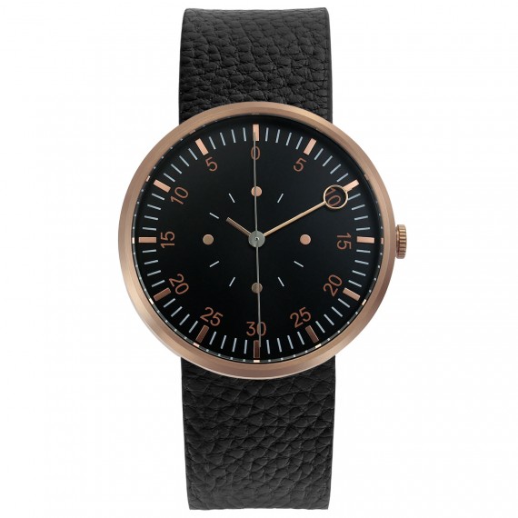
									Optimef Watch Fărăzece Copper / black leather strap 