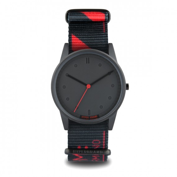 
									Hypergrand Watch 01NATO - All Black Mono Red 38mm 