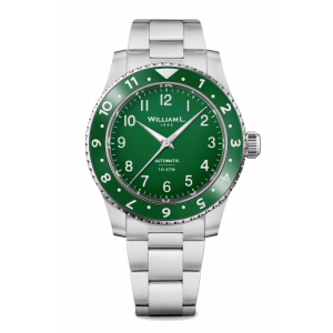 WILLIAM L. 1985 Watch Auto Dual Time - Green and Metal