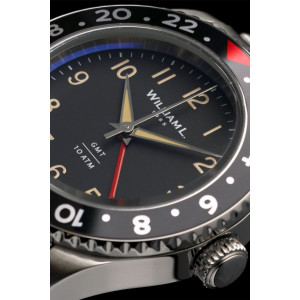 
									WILLIAM L. 1985 Watch GMT - Black and Metal