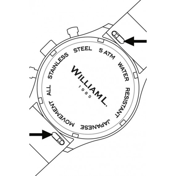 
									WILLIAM L. 1985 Watch GMT - Red and Black Croco 