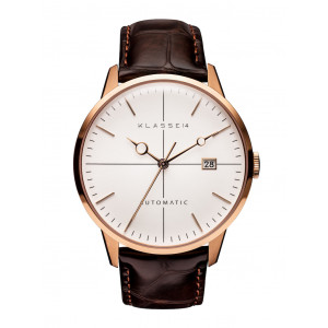 KLASSE14 Watch DISCO VOLANTE ROSE GOLD BROWN LEATHER 40mm AUTOMATIC