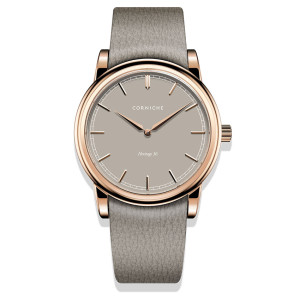 Corniche Watch Heritage 36 - Rose Gold and Taupe