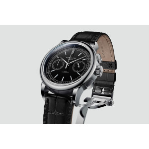 
									Corniche Watch Heritage Chronograph - Steel and Pitch Black Leather