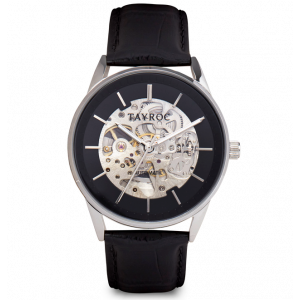 TAYROC Watch Belton - Silver Black Leather